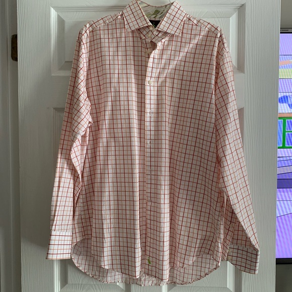 Tailorbyrd Other - Men’s orange and red plaid button down